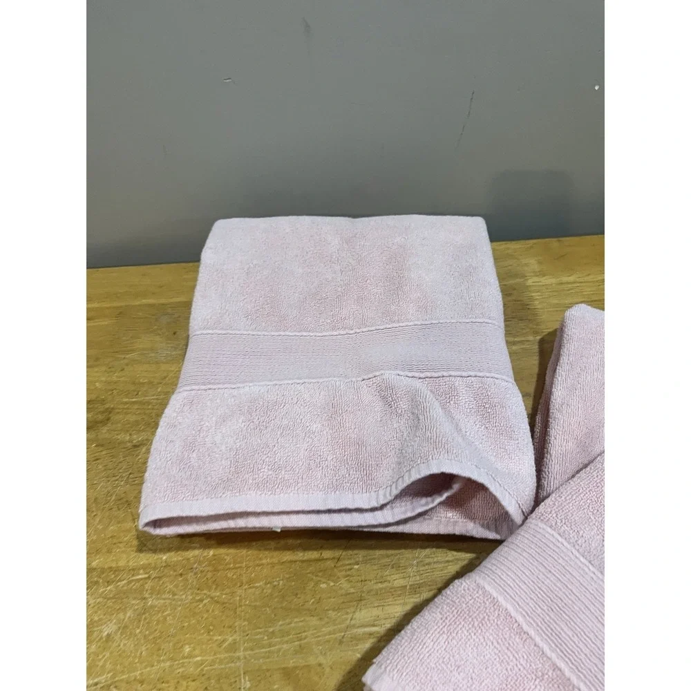 Pottery Barn Teen PB Light Pink Classic Bath Towel & 2‎ Hand Towels 100% Cotton